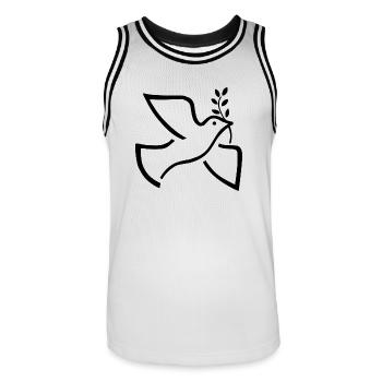 la paix mondiale sur la paix mondiale de la terre sur la terre love21 - Maillot de basket Homme - blanc/noir - Devant - AI Model Male 185 dark (185cm)