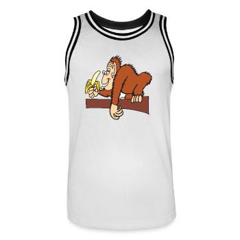 AFFE MIT BANANE! - Männer Basketball-Trikot - Weiß/Schwarz - Vorne - AI Model Male 185 dark (185cm)