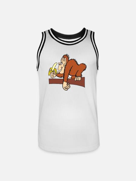 AFFE MIT BANANE! - Männer Basketball-Trikot - Weiß/Schwarz