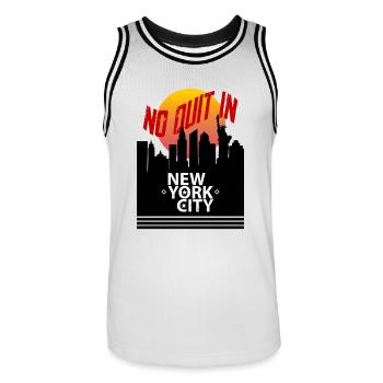 Graphique de la ville de New York - Maillot de basket Homme - blanc/noir - Devant - AI Model Male 185 dark (185cm)