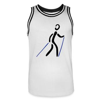 Nordic Walking 2C - Maillot de basket Homme - blanc/noir - Devant - AI Model Male 185 dark (185cm)