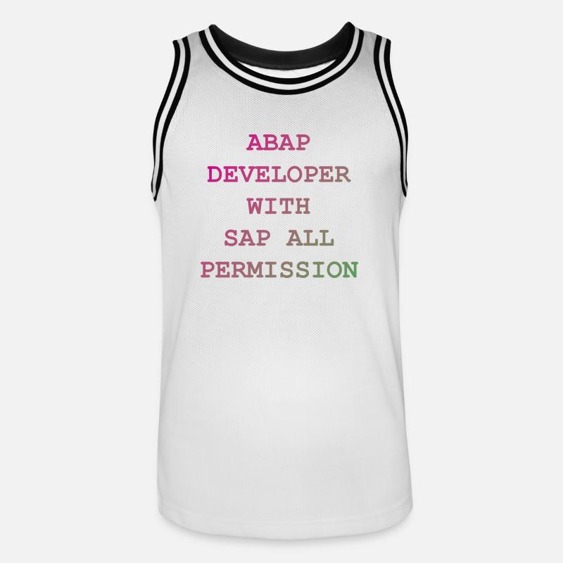 ABAP SAP Developer! Geschenkidee - Männer Basketball-Trikot - Weiß/Schwarz