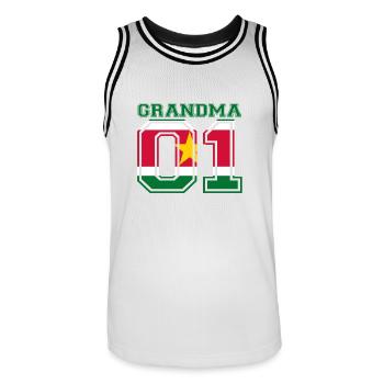 Oma 01 Grandma queen gift Suriname - Männer Basketball-Trikot - Weiß/Schwarz - Vorne - AI Model Male 185 dark (185cm)