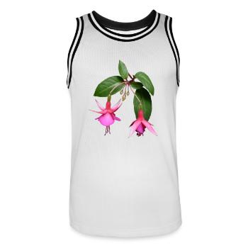 blumen fuchsia fuchsie flowers garten - Männer Basketball-Trikot - Weiß/Schwarz - Vorne - AI Model Male 185 dark (185cm)