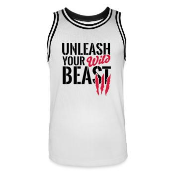 Libérez votre animal - Maillot de basket Homme - blanc/noir - Devant - AI Model Male 185 dark (185cm)