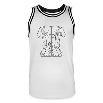 chiens préfèrent chien chemise haber chemise de chien ami - Maillot de basket Homme - blanc/noir - Devant - AI Model Male 185 dark (185cm)