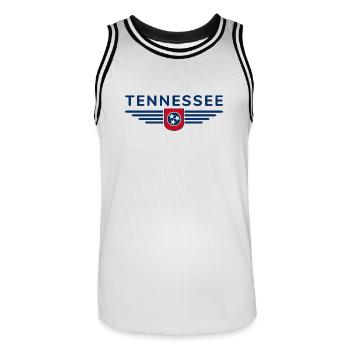 T-shirt de fan du Tennessee – Musique et amour de la maison - Maillot de basket Homme - blanc/noir - Devant - AI Model Male 185 dark (185cm)
