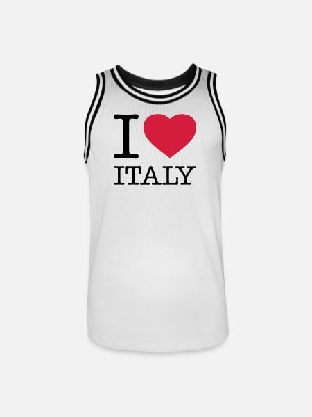 I LOVE ITALY Italien - Men's Basketball Jersey - white/black