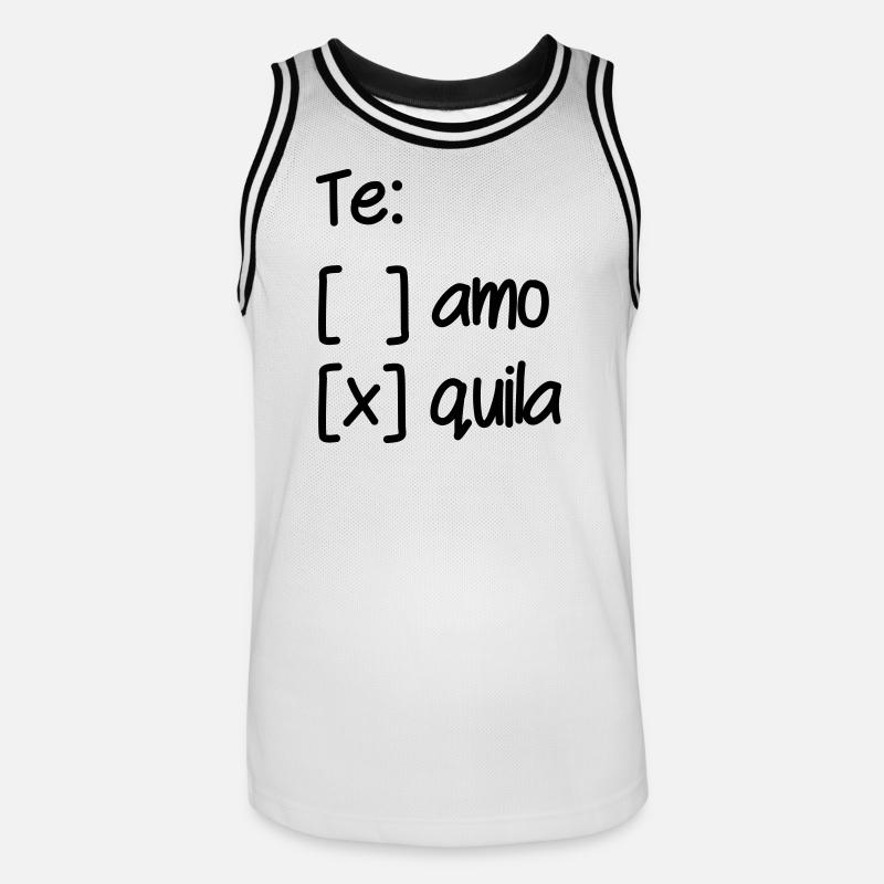 Wahl Te Amo oder Tequila - Männer Basketball-Trikot - Weiß/Schwarz
