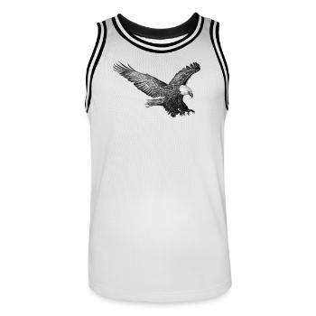 Fliegender Adler Vintage Illustration - Männer Basketball-Trikot - Weiß/Schwarz - Vorne - AI Model Male 185 dark (185cm)