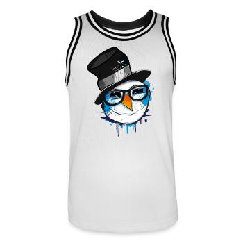 Snowman with nerd glasses - Men's Basketball Jersey - white/black - Front - AI Model Male 185 dark (185cm)