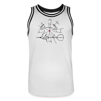 Bullzeye Darts 2016 - Männer Basketball-Trikot - Weiß/Schwarz - Vorne - AI Model Male 185 dark (185cm)