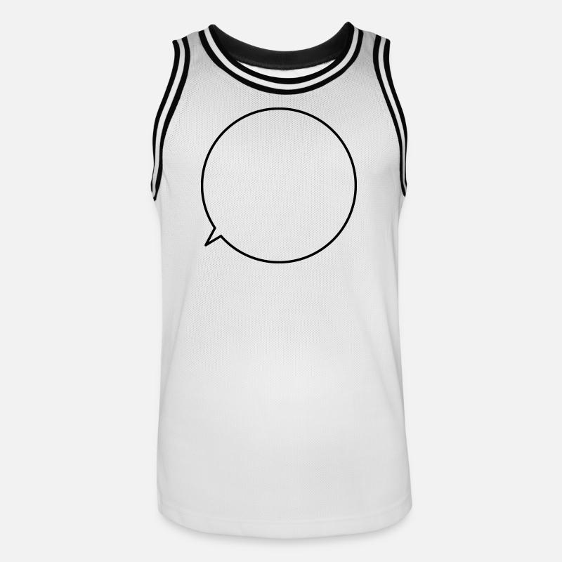 Speech bubble request text customizable - Men's Basketball Jersey - white/black