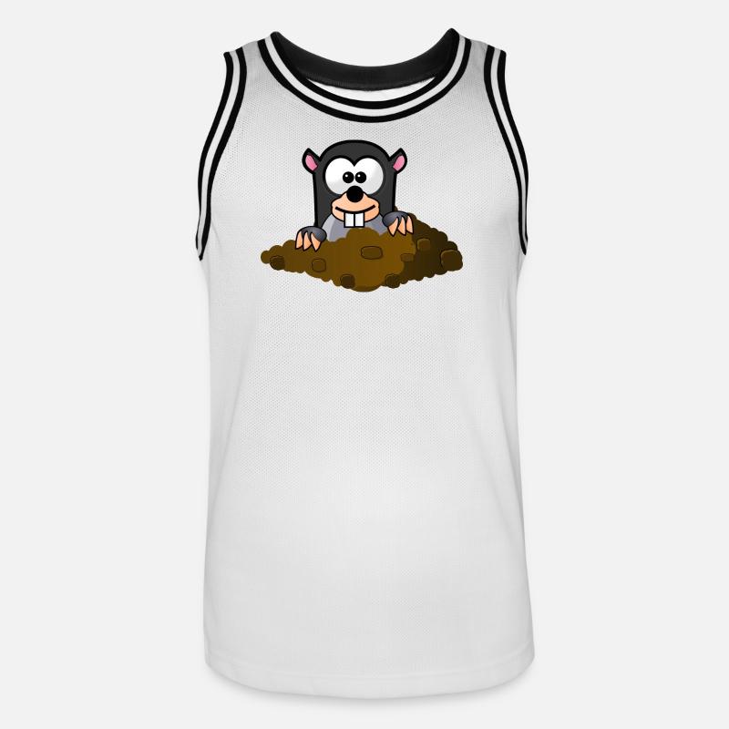 Maulwurf Comic Stil - Männer Basketball-Trikot - Weiß/Schwarz