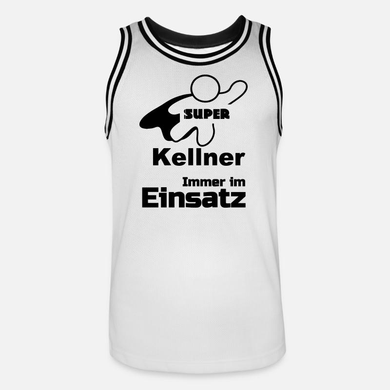 Super Kellner Geschenk - Männer Basketball-Trikot - Weiß/Schwarz