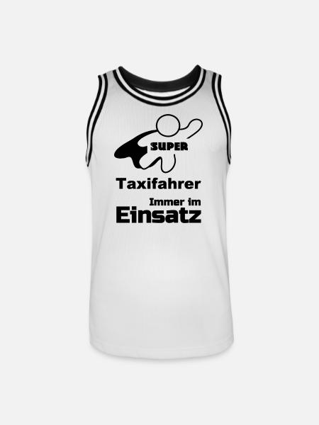 Super Taxifahrer Geschenk - Männer Basketball-Trikot - Weiß/Schwarz