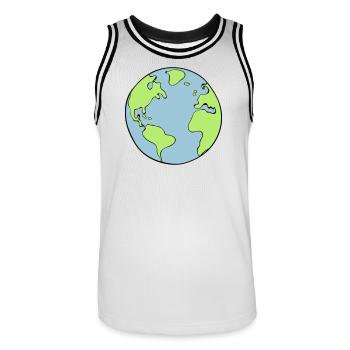 Erde - Männer Basketball-Trikot - Weiß/Schwarz - Vorne - AI Model Male 185 dark (185cm)