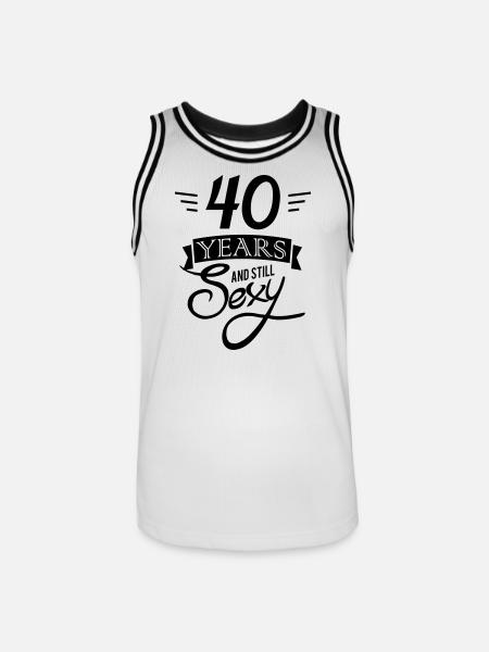 40 years and still sexy - Men's Basketball Jersey - white/black