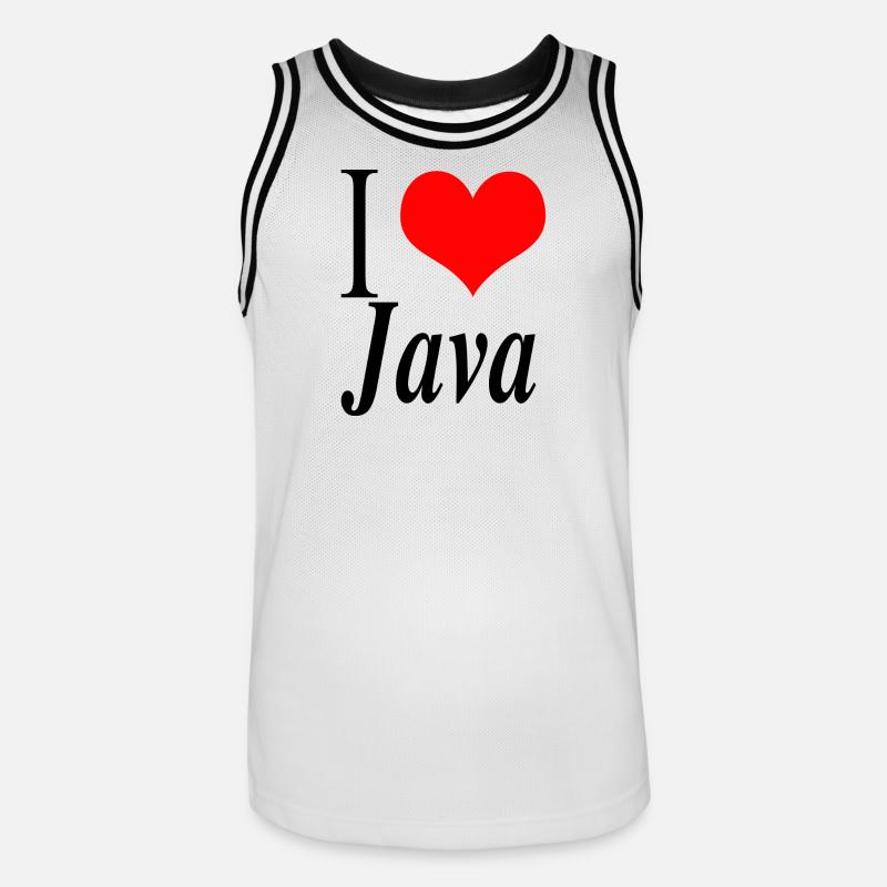 J'adore Java - Maillot de basket Homme - blanc/noir