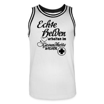 Gesundheitswesen Helden Medizin, Geschenk - Männer Basketball-Trikot - Weiß/Schwarz - Vorne - AI Model Male 185 dark (185cm)