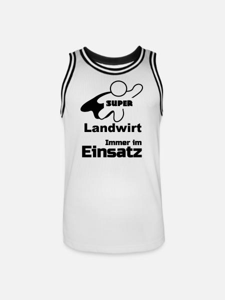 Super Landwirt Geschenk - Männer Basketball-Trikot - Weiß/Schwarz