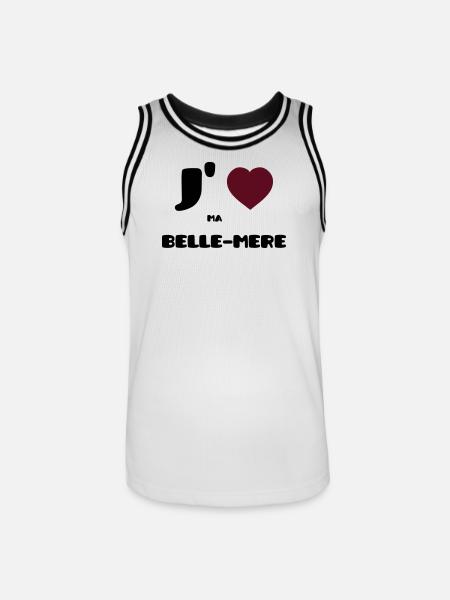 J'aime ma belle-mère (V) - Maillot de basket Homme - blanc/noir