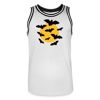 Bats & Moon - Maillot de basket Homme - blanc/noir - Devant - AI Model Male 185 dark (185cm)