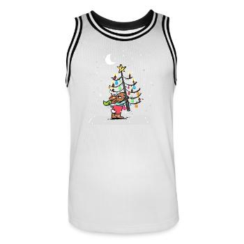 Weihnachtsbaum - Männer Basketball-Trikot - Weiß/Schwarz - Vorne - AI Model Male 185 dark (185cm)