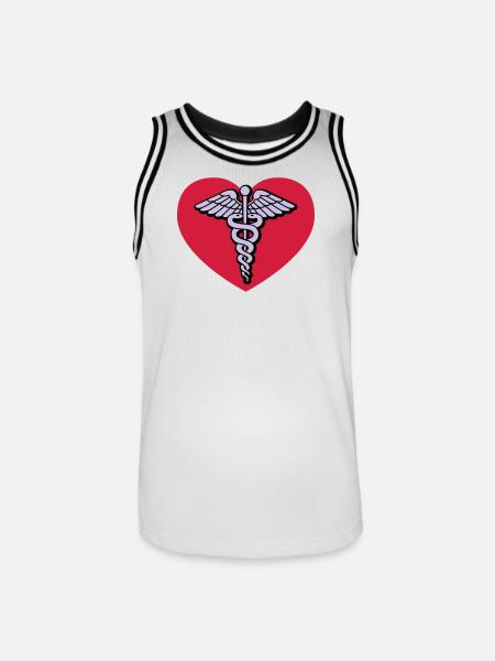 Doctor of love - Men's Basketball Jersey - white/black