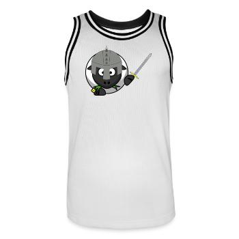 KnightSheep in battle - Men's Basketball Jersey - white/black - Front - AI Model Male 185 dark (185cm)