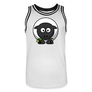 Moonlit Night Sheep Cartoon - Men's Basketball Jersey - white/black - Front - AI Model Male 185 dark (185cm)