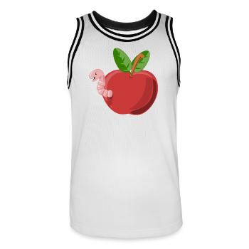 worm - Men's Basketball Jersey - white/black - Front - AI Model Male 185 dark (185cm)