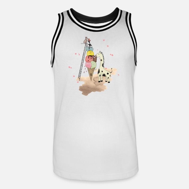 Wildlife Icecream - Maglia da basket per uomo - bianco/nero
