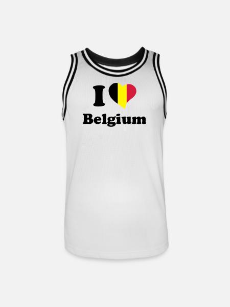I love Belgium - Men's Basketball Jersey - white/black