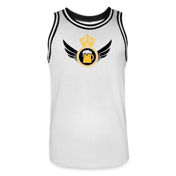 Beer Lord | Wings | Crown | Krone - Maillot de basket Homme - blanc/noir - Devant - AI Model Male 185 dark (185cm)