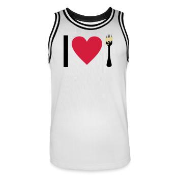 I love Pasta - Maillot de basket Homme - blanc/noir - Devant - AI Model Male 185 dark (185cm)