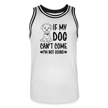 Si mon chien ne peut pas venir, je ne vais pas - Maillot de basket Homme - blanc/noir - Devant - AI Model Male 185 dark (185cm)