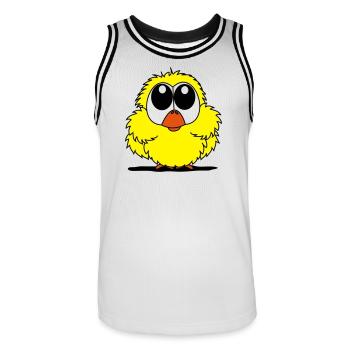 Chick - Men's Basketball Jersey - white/black - Front - AI Model Male 185 dark (185cm)