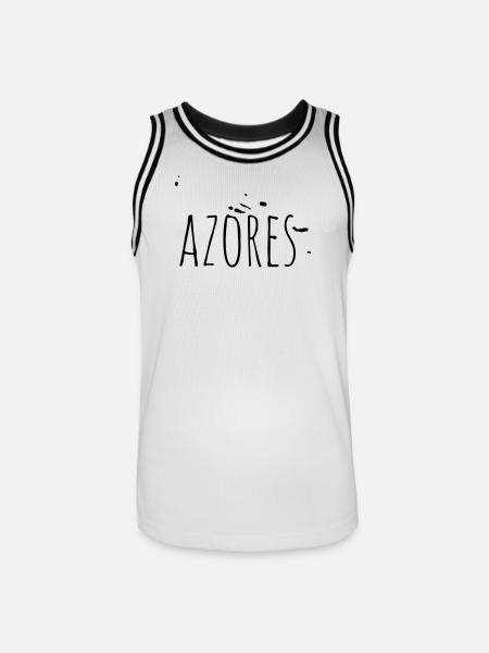 Azores - Männer Basketball-Trikot - Weiß/Schwarz