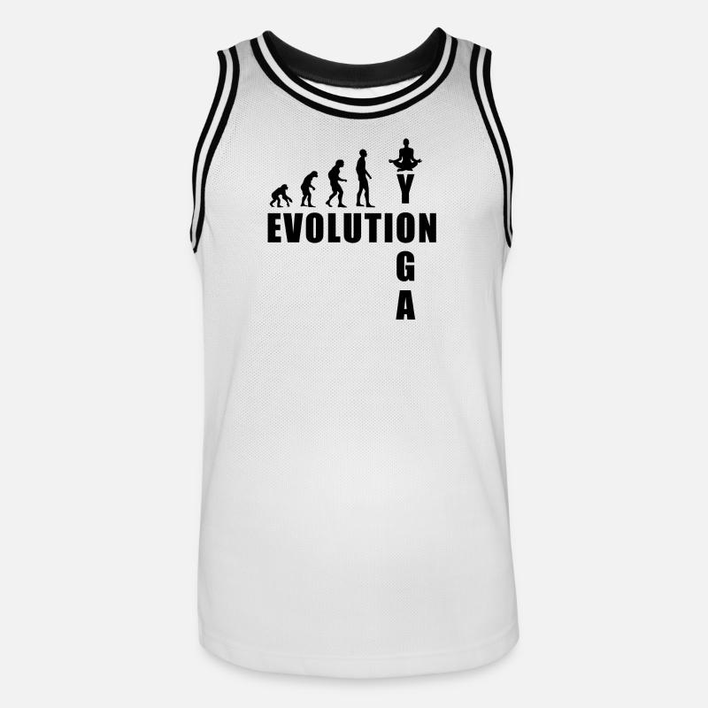 EVOLUTION Yoga Meditation Geschenk - Männer Basketball-Trikot - Weiß/Schwarz