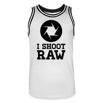 I Shoot RAW - Photography - Maillot de basket Homme - blanc/noir - Devant - AI Model Male 185 dark (185cm)