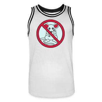 verboten schild durchgestrichen keine maus suess n - Männer Basketball-Trikot - Weiß/Schwarz - Vorne - AI Model Male 185 dark (185cm)