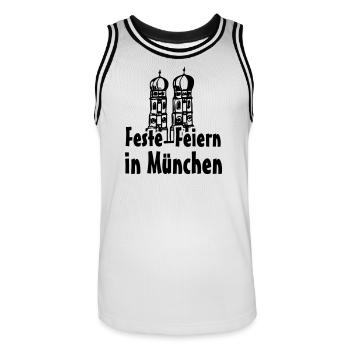 München Bayern Geschenk - Männer Basketball-Trikot - Weiß/Schwarz - Vorne - AI Model Male 185 dark (185cm)