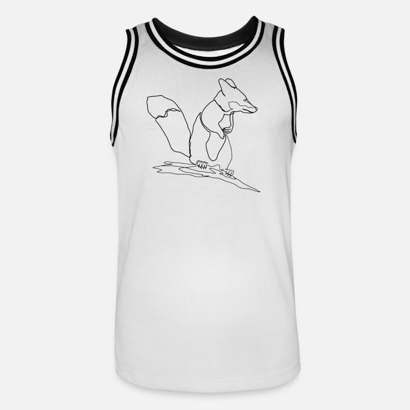 Fuchs Eichhörnchen Squirrel Fox - Männer Basketball-Trikot - Weiß/Schwarz