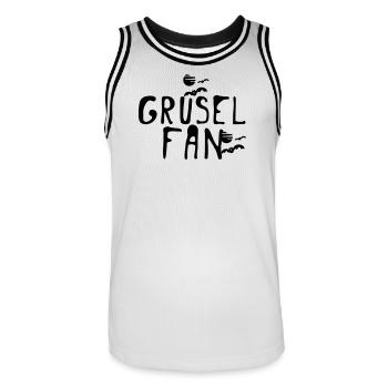 Grusel Fan Halloween Herbst Fun Spruch Geschenk - Männer Basketball-Trikot - Weiß/Schwarz - Vorne - AI Model Male 185 dark (185cm)