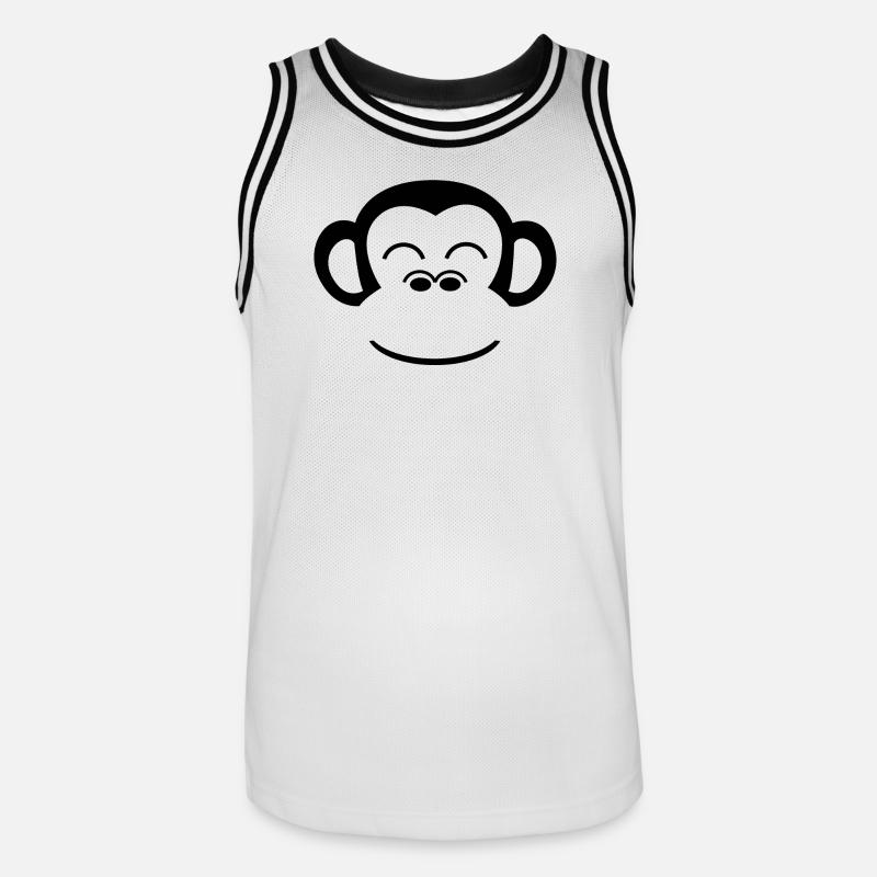 Affe Schimpanse Affengesicht Gorilla Menschenaffe - Männer Basketball-Trikot - Weiß/Schwarz