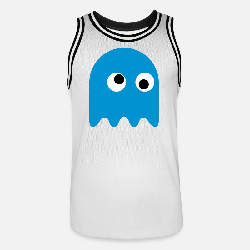 Game Classics Ghost - Männer Basketball-Trikot - Weiß/Schwarz