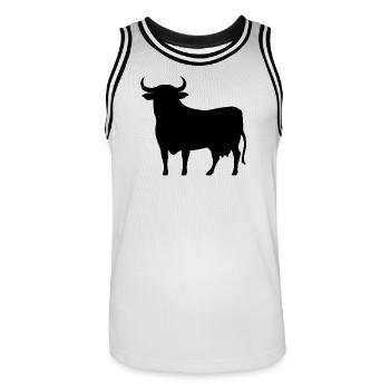 allgäu_kuh_schwarz - Männer Basketball-Trikot - Weiß/Schwarz - Vorne - AI Model Male 185 dark (185cm)