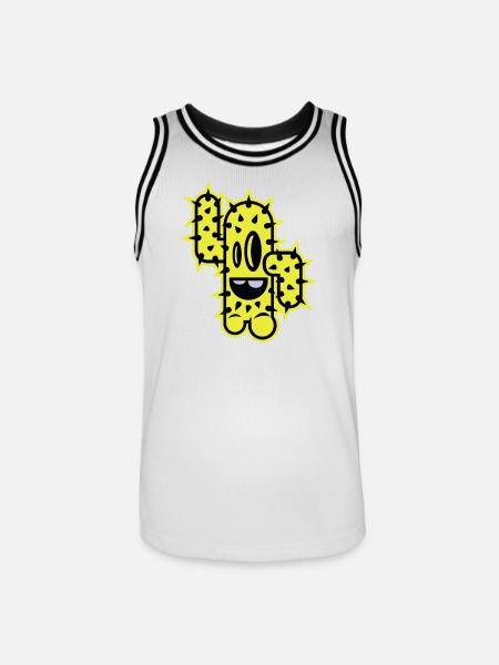 cactus high five comic - Men's Basketball Jersey - white/black
