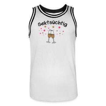 Sektsüchtig - Männer Basketball-Trikot - Weiß/Schwarz - Vorne - AI Model Male 185 dark (185cm)